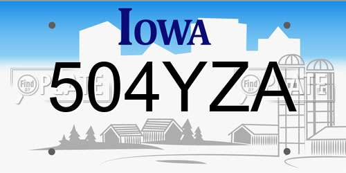 504YZA Iowa License Plate