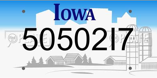 50502I7 Iowa License Plate