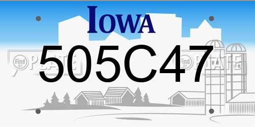 505C47 Iowa License Plate