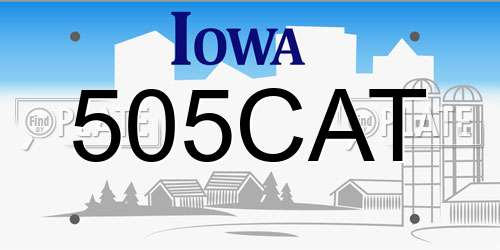 505CAT Iowa License Plate