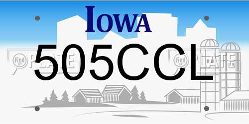 505CCL Iowa License Plate