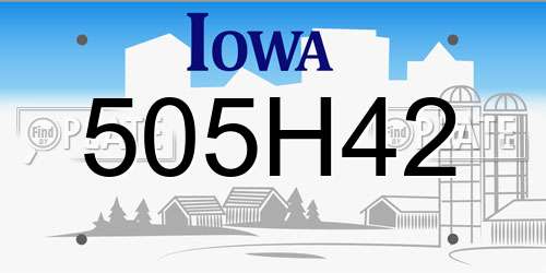 505H42 Iowa License Plate