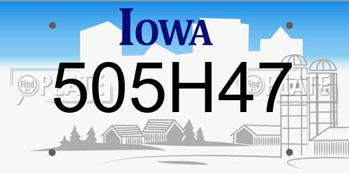 505H47 Iowa License Plate