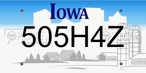 505H4Z Iowa License Plate