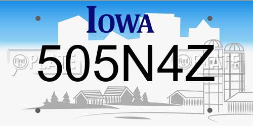 505N4Z Iowa License Plate