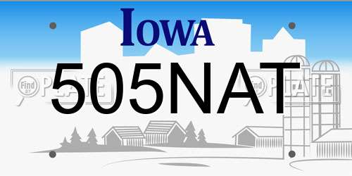 505NAT Iowa License Plate