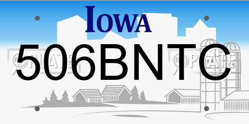 506BNTC Iowa License Plate