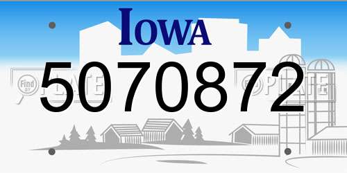 5070872 Iowa License Plate
