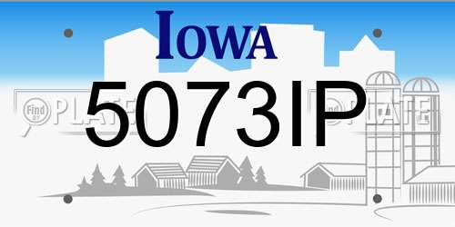 5073IP Iowa License Plate