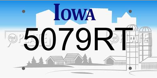 5079RT Iowa License Plate