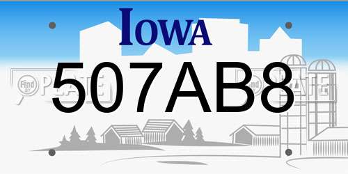 507AB8 Iowa License Plate