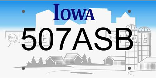507ASB Iowa License Plate