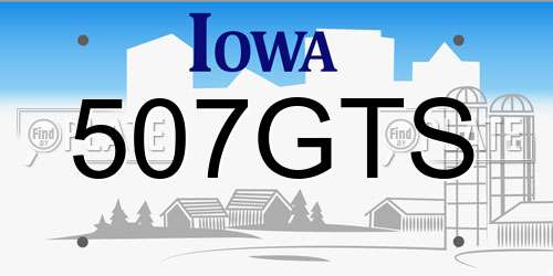 507GTS Iowa License Plate