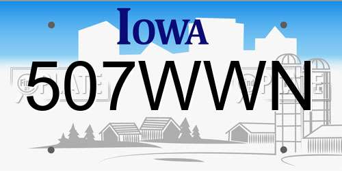507WWN Iowa License Plate
