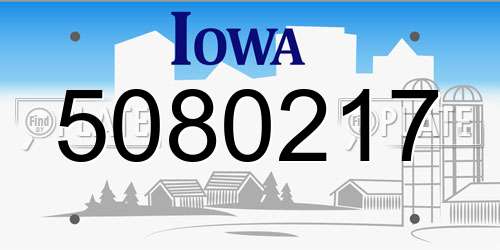 5080217 Iowa License Plate