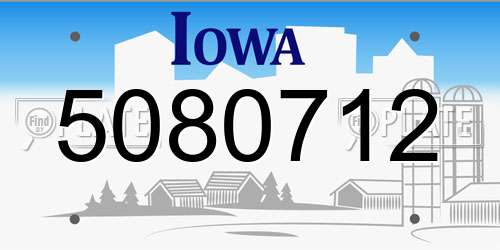 5080712 Iowa License Plate