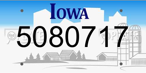 5080717 Iowa License Plate