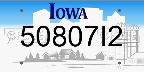 50807I2 Iowa License Plate