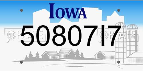 50807I7 Iowa License Plate