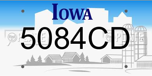 5084CD Iowa License Plate