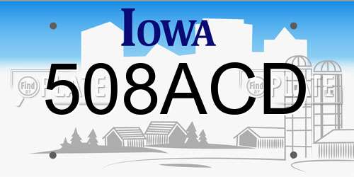 508ACD Iowa License Plate
