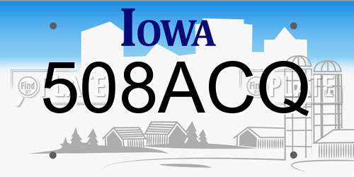 508ACQ Iowa License Plate