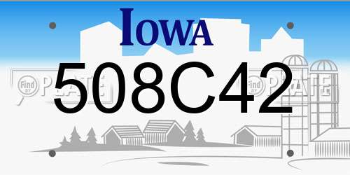 508C42 Iowa License Plate