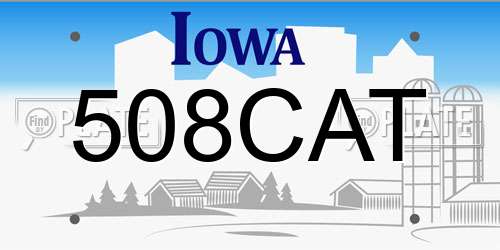 508CAT Iowa License Plate
