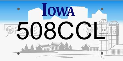 508CCL Iowa License Plate