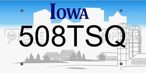 508TSQ Iowa License Plate