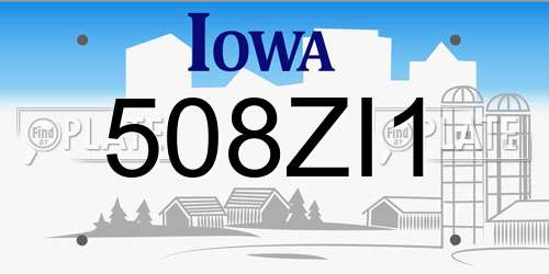 508ZI1 Iowa License Plate