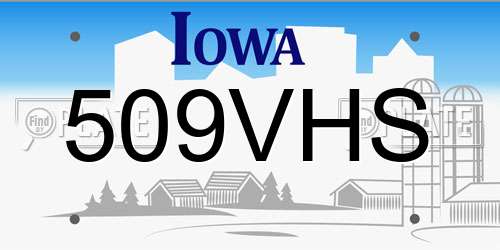 509VHS Iowa License Plate