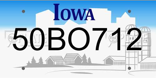50BO712 Iowa License Plate