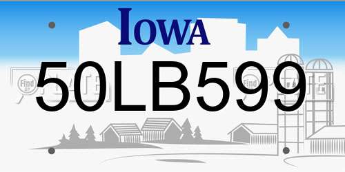 50LB599 Iowa License Plate