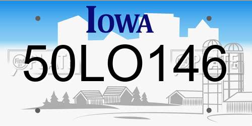 50LO146 Iowa License Plate