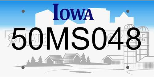 50MS048 Iowa License Plate