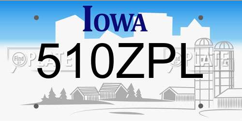 510ZPL Iowa License Plate
