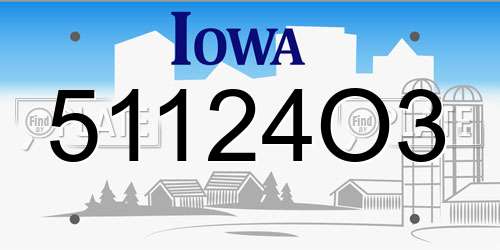 51124O3 Iowa License Plate