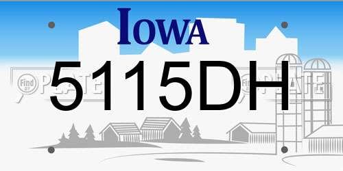 5115DH Iowa License Plate