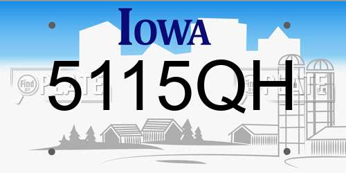 5115QH Iowa License Plate