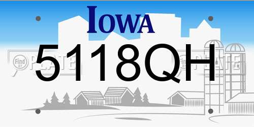 5118QH Iowa License Plate