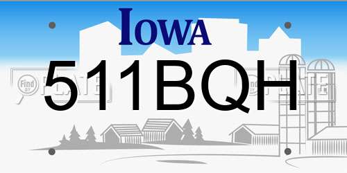 511BQH Iowa License Plate