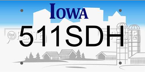 511SDH Iowa License Plate