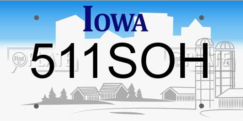 511SOH Iowa License Plate