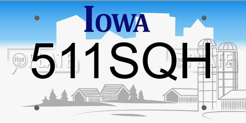511SQH Iowa License Plate
