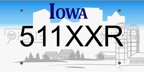 511XXR Iowa License Plate