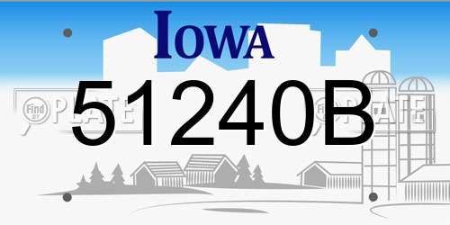 51240B Iowa License Plate