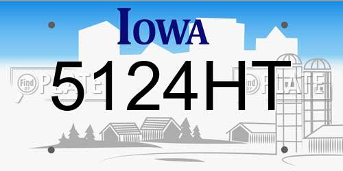 5124HT Iowa License Plate