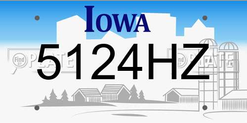 5124HZ Iowa License Plate