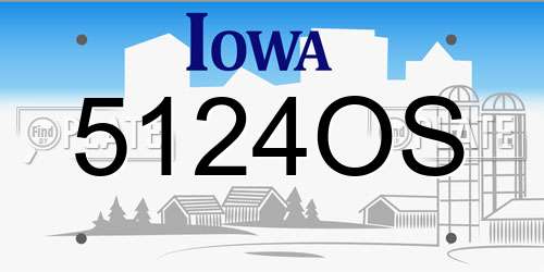 5124OS Iowa License Plate